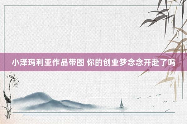 小泽玛利亚作品带图 你的创业梦念念开赴了吗