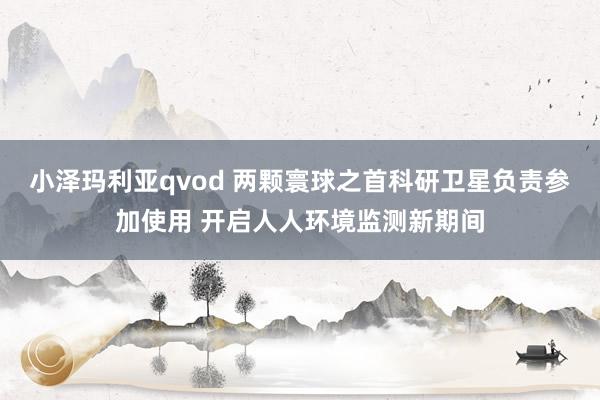 小泽玛利亚qvod 两颗寰球之首科研卫星负责参加使用 开启人人环境监测新期间