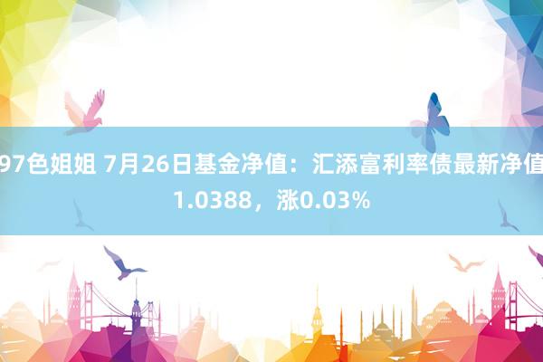 97色姐姐 7月26日基金净值：汇添富利率债最新净值1.0388，涨0.03%