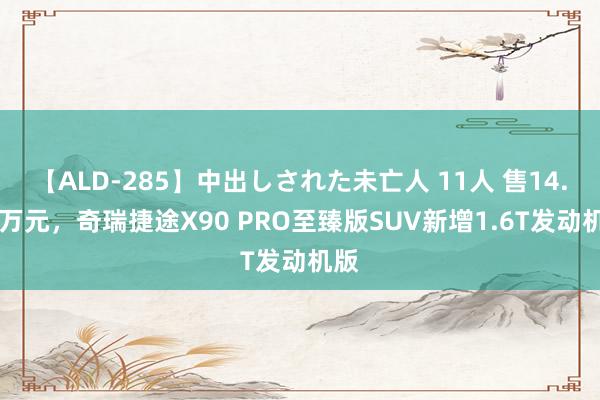 【ALD-285】中出しされた未亡人 11人 售14.69万元，奇瑞捷途X90 PRO至臻版SUV新增1.6T发动机版