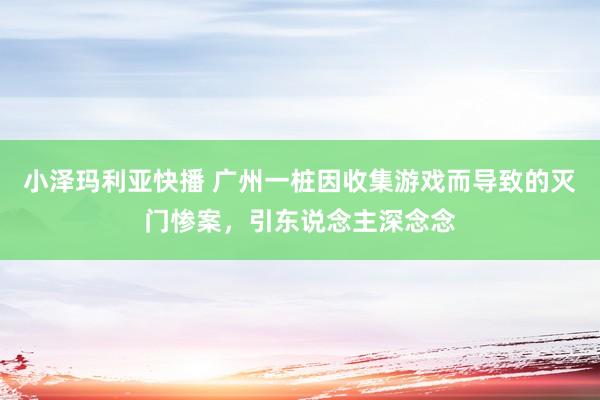 小泽玛利亚快播 广州一桩因收集游戏而导致的灭门惨案，引东说念主深念念