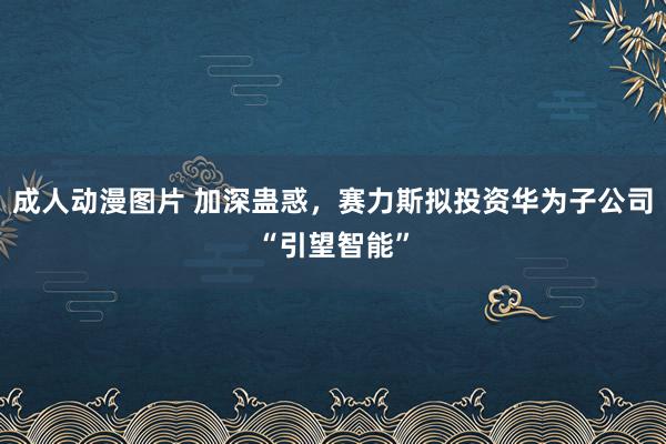 成人动漫图片 加深蛊惑，赛力斯拟投资华为子公司“引望智能”