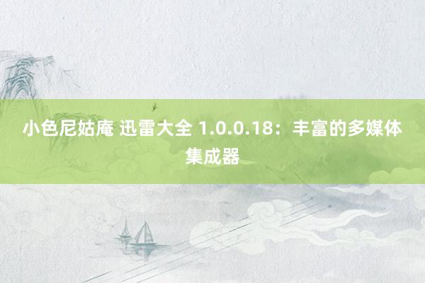 小色尼姑庵 迅雷大全 1.0.0.18：丰富的多媒体集成器