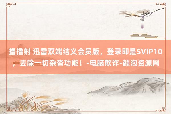 撸撸射 迅雷双端结义会员版，登录即是SVIP10，去除一切杂沓功能！-电脑欺诈-颜泡资源网